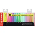 Produktbild: STABILO BOSS ORIGINAL 15er Tischset 15Farben Büro Schule Freizeit Textmarker Set