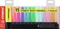 Produktbild: STABILO Textmarker BOSS ORIGINAL, 15er Set Leuchtfarben + Pastellfarben
