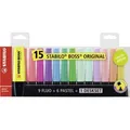 Produktbild: 1 bis 10x STABILO Textmarker BOSS ORIGINAL, 15er Tischset - SPARE BIS ZU 35%