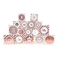 Produktbild: Frau WUNDERVoll® DIY Adventskalender Vorfreude zum Befüllen,Faltschachteln 12x rosegold Sterne,12x rosegold Streifen 7x7x7cm(gefaltet),XL Ziffern rosegold/Weihnachten,Aufkleber,Würfelbox,Schachteln