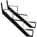 Produktbild: Treppenrahmen 3 stufig Stahl-Treppe Schwarz Treppenholm Geschosshöhe 53cm - Schwarz