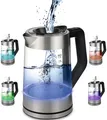 Produktbild: Glas Wasserkocher 17 Liter | 2200 Watt | Edelstahl mit Temperaturwahl | Teeko...
