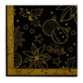 Produktbild: Mank Airlaid Serviette Milan Schwarz, 40 x 40 cm, 50 Stück - Hochwertige Weihnachtsserviette mit goldenem Druck in verschiedenen Grundfarben wie Weiß, Rot und Schwarz (Schwarz)