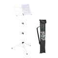 Produktbild: Relaxdays Notenständer, klappbares Notenpult, HBT: 140x53x49 cm, ausziehbar, aus Metall, Gitarre, Geige, Gesang, weiß