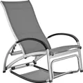 Produktbild: tectake® Sonnenliege Avignon 2 in 1 Funktion, als Liege oder Schaukelstuhl 4-fach verstellbare Rückenlehne