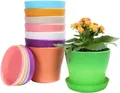 Produktbild: KAHEIGN 8Pcs Blumentöpfe Kunststoff Bunt 14cm Runde Kleine Blumentöpfe, 8 F