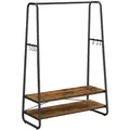 Produktbild: Mid.you Kleiderständer, Braun, Schwarz, Metall, Holzwerkstoff, 100x160x45 cm, Schuhablage, Garderobe, Garderobenständer