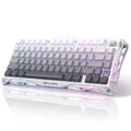 Produktbild: GravaStar Mercury K1 75% Wireless Mechanische Gaming-Tastatur, Aluminium-Legierung, Dichtung Compact Custom Keyboard Hot-Swap-Buchse, lineare Schalter, RGB - Gradient White
