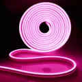 Produktbild: 12V Neon Led Streifen Rosa, 5M LED Strip Dimmbar, IP65 Wasserdicht Lichtband, Schneidbar Schlauch Leiste für KüChe, Treppen, Schränke Valentinstag TV Backlight Beleuchtung Outdoor Valentinstag Deko