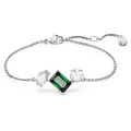 Produktbild: Swarovski Mesmera Armband, Rhodiniertes Damenarmband mit Grünem Element und Strahlenden Swarovski Kristallen