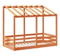 Produktbild: vidaXL Bett Kinderbett mit Dach Wachsbraun 70x140 cm Massivholz Kiefer