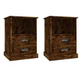 Produktbild: vidaXL Nachttisch Nachttische 2 Stk Räuchereiche 43x36x60 cm Nachtkonsole Nachtschrank