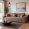 Produktbild: SOFILAND Cordo Schlafsofa 265×150 cm mit Bettkasten – Cord Sofa TILIA Breitcord, SoftTouch Komfort, Nosag-Federung, abnehmbare Kissen, Easy Clean & Pet Friendly (Bronze)