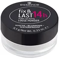 Produktbild: essence fix & LAST 14h make-up fixing LOOSE POWDER, Transparent, langanhaltend, fixierend, glanzabsorbierend, matt, vegan, ölfrei, wasserfest, ohne Parfüm, 1er Pack (9.5g)