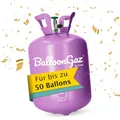 Produktbild: Helium Gasflasche für 50 Luftballons - Helium Balloon Gas für bis zu 50 Folienballon – BalloonGaz XL Folat 25203 ballongas für Geburtstag, Hochzeit, Party inkl. Informationsblatt