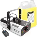 Produktbild: BeamZ S1500LED Nebelmaschine mit Flüssigkeit Set, 1500 Watt Rauchmaschine mit LED Lichteffekt, Fogger inkl. 5 Liter Nebelfluid, Fog Machine mit Fernbedienung, Timer, Intervall, DMX, 3,5 L Tank