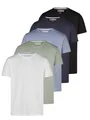 Produktbild: riverso Tshirt Herren Regular Fit RIVDean 5er Set Pack Rundhals Kurzarm Sommer Tee Shirt Basic, Größe:5XL, Farbe:Pack 4