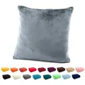 Produktbild: heimtexland Dekokissen Flanell Soft Kuschelkissen Plüsch Kissenbezug, super weich und flauschig, Allergiker geeignet, atmungsaktiv grau 48 cm x 48 cm