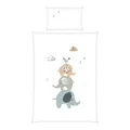Produktbild: Baby-Renforce-Wendebettwäsche Bettwäsche 2-teilig Grau Weiß Baumwolle 100x135 cm