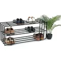 Produktbild: DanDiBo Schuhregal Metall Schwarz 3 Ebenen 96552 Schuhablage Schuhständer Modern Stabil Massiv Schuhschrank Ablage - Schwarz