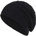 Produktbild: Compagno Wintermütze warm gefütterte Mütze Wabenmuster Beanie meliert Einheitsgröße, Farbe:Schwarz