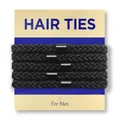 Produktbild: HAVHAF Geflochtene Herren -Haargummis für Männer 5 Stück – für Brötchen, lockiges, dickes, dichtes Haar, haarschmuck, haarband, elastische Haargummi für Männer | Kein Schaden Knitterbruch Schwarz