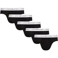 Produktbild: Tommy Hilfiger Underwear Slip 5P BRIEF (Packung, 5-St., 5er-Pack) mit kontrastfarbenem Logobund schwarz XL (54)