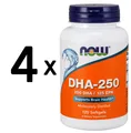 Produktbild: 4 x NOW Foods DHA-250, 250 DHA / 100 EPA - 120 softgels (114,48 EUR/kg)