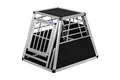 Produktbild: ALPUNA Transportbox N24 – Aluminium Hundebox 82×60×63 cm – Auto Hundebox mit Notausstieg, sicherer Hundetransport im Kofferraum
