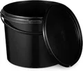 Produktbild: BenBow Eimer mit Deckel 10l schwarz 10x 10 Liter - lebensmittelecht, stabil, luftdicht, auslaufsicher, geruchsneutral - Aufbewahrungsbehälter aus Kunststoff, mit Henkel - leer