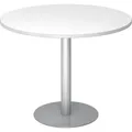 Produktbild: Hammerbacher Besprechungstisch STF10, rund, 100 x 74,5cm (ØxH), weiß / silber