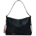 Produktbild: Desigual Damen Blumen Tasche Schwarz - Elegante Herbst Winte, Größe UNICA