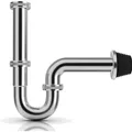 Produktbild: Edelstahl Siphon, Waschbecken, Universal, Chrom, Abflussgarnitur, Rohr, 32 mm