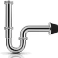 Produktbild: Edelstahl Siphon Wasser Ablauf Chrom Waschbecken Abfluss Syphon Geruchsversch...