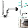 Produktbild: Edelstahl Waschbecken Siphon 1/4'' x 32 mm mit Geruchsverschluss, Chrom
