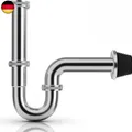 Produktbild: Universal Edelstahl Siphon für Waschbecken, Syphon Badezimmer Waschbecken 1/4'' 