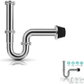 Produktbild: Edelstahl Siphon Waschbecken 32mm, Geruchsstopp, Universal, Edelstahl