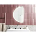 Produktbild: LED-WANDSPIEGEL halbrund 80 cm Silber Bezons