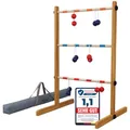 Produktbild: WELLGRO Leitergolf aus Holz - Kiefernholz massiv - inkl. Aufbewahrungstasche und Spielanleitung - Wurfspiel, Geschicklichkeitsspiel, Leiterspiel