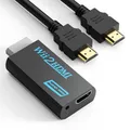 Produktbild: GoldOars Wii zu HDMI Adapter 1080P/720P HD Converter mit 3,5mm Stereo Audio Buchse +1,5m Kabel Unterstützt NTSC/PAL Format für Smart TV HDTV (Schwarz)