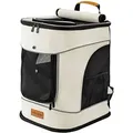 Produktbild: Haustierrucksack Bis 20 Kg Verstellbare Gurte Faltbar Kurzleine Reflektorstreifen Haustier Tragetasche Katze Hund Rucksack Transportrucksack Beige - Cadoca