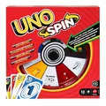Produktbild: Mattel Games UNO Spin Kartenspiel für Kinder, Erwachsene und Spieleabende mit der Familie, Klassisches Spiel mit Drehscheibe, Neue Herausforderungen und Regeln, Aktivität bei schlechtem Wetter, JGR00
