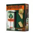 Produktbild: Jägermeister Geschenkset – 1 x 0,7l Premium Kräuterlikör 35% Vol. mit 2 goldenen Shotgläsern à 2cl – 56 erlesene Kräuter – Kalt mazeriertes Elixier – Im Eichenfass gelagert