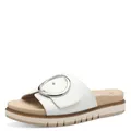 Produktbild: Tamaris Damen Wide Fit Pantoletten flach mit Klettverschluss und Schnalle, weiß (White Nappa), 37 EU