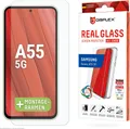 Produktbild: Displex Panzerglas + Schutzhülle für Samsung Galaxy A55 5G - Eco-Montagerahmen - kratzer-resistent - Samsung - Galaxy A55 5G - Schmutzabweisend - Kratzresistent - Schockresistent - Stoßfest - Transparent - 1 Stück(e) (01954)