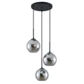 Produktbild: Lindby Hängelampe Jurian, 32 cm, 3-flg., schwarz/rauch, Glas