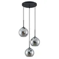 Produktbild: Lindby Esstisch Pendelleuchte Glas rauchgrau, 3 Schirme Ø 20 cm Hängeleuchte Rauchglas Esszimmer 3x E27 ohne Leuchtmittel Hängelampe Wohnzimmer Esszimmerlampe