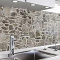 Produktbild: danario Küchenrückwand selbstklebend - Matt - Spritzschutz Küche - versteifte PET Folie - 0,4 mm - Steinmauer - 60cm x 500cm