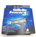 Produktbild: Gillette Sensor3 Rasierklingen mit verbesserten Gleitstreifen Rasur 8 Ersatzklingen Effizient Schutz