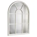 Produktbild: Riess Ambiente Design Wandspiegel Castillo 100cm weiß Creme Landhausstil Fensterspiegel Rundbogen Shabby Chic